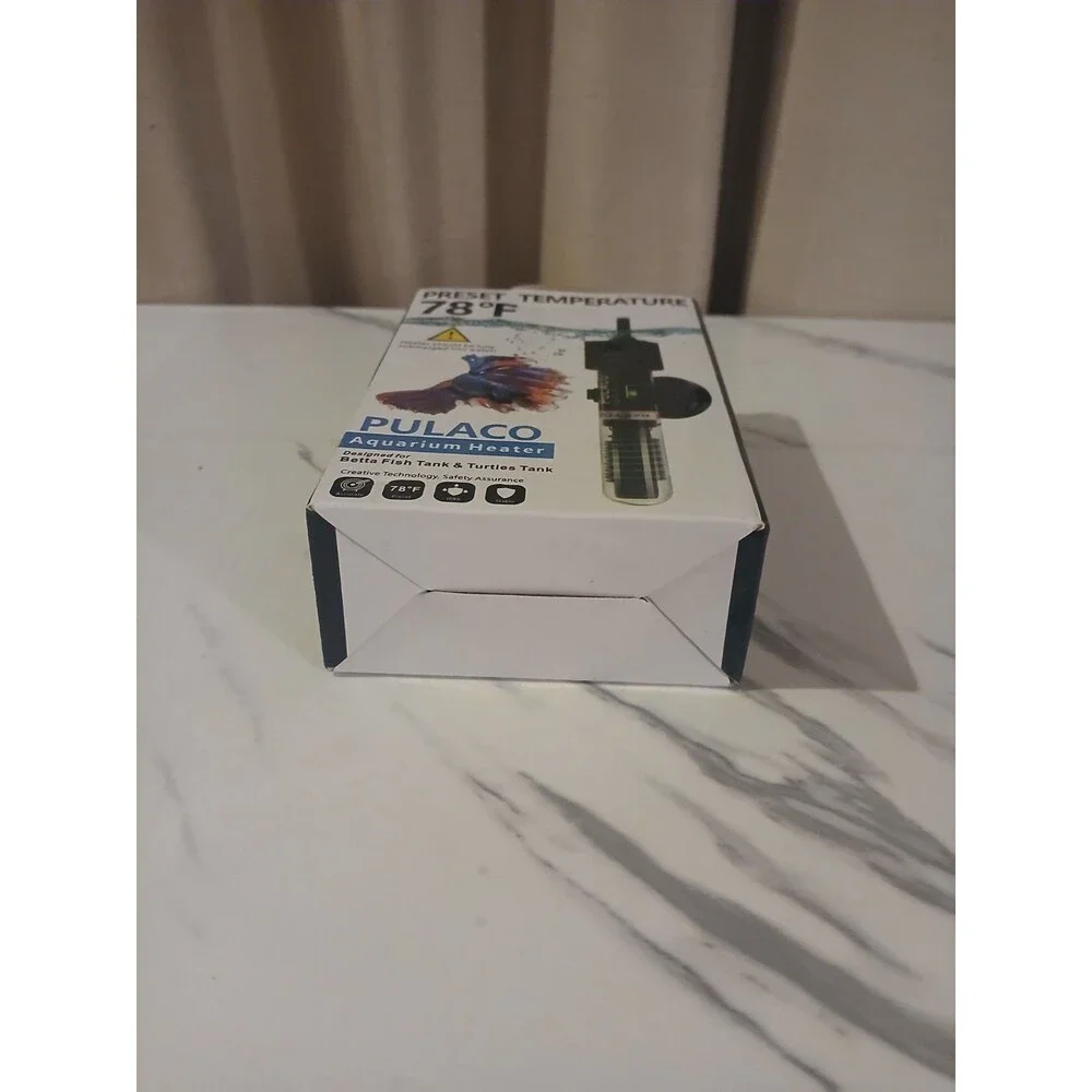 Pulaco Aquarium Heater 25W 78℉ 1- 6 Gal Betta Fish Turtles Tank PL-168 Open Box